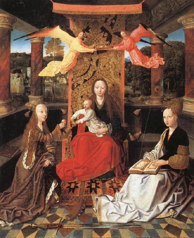 unknow artist Madonna and Child  Enthroned with SS.Catherine and Barbara Norge oil painting art